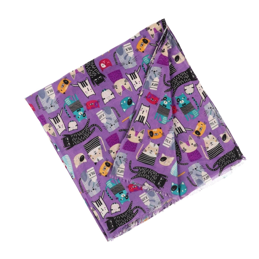 Violetti kissakuvioinen hartiahuivi – Nikko (3)