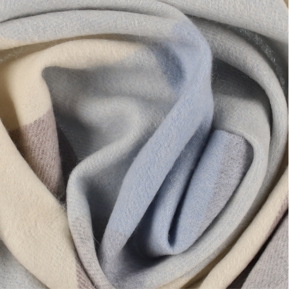 Ruudullinen villahuivi, 100 % villaa, sininen – Lontoo (2)