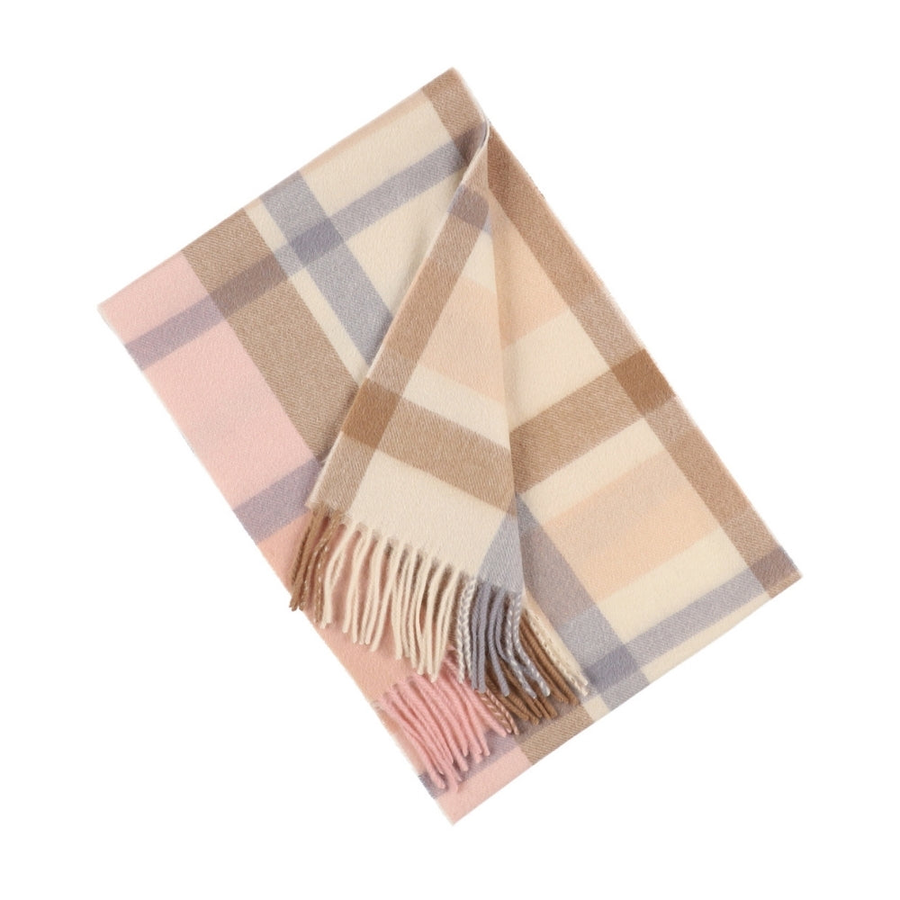 Ruudullinen villahuivi, 100 % villaa, beige – Lontoo (3)