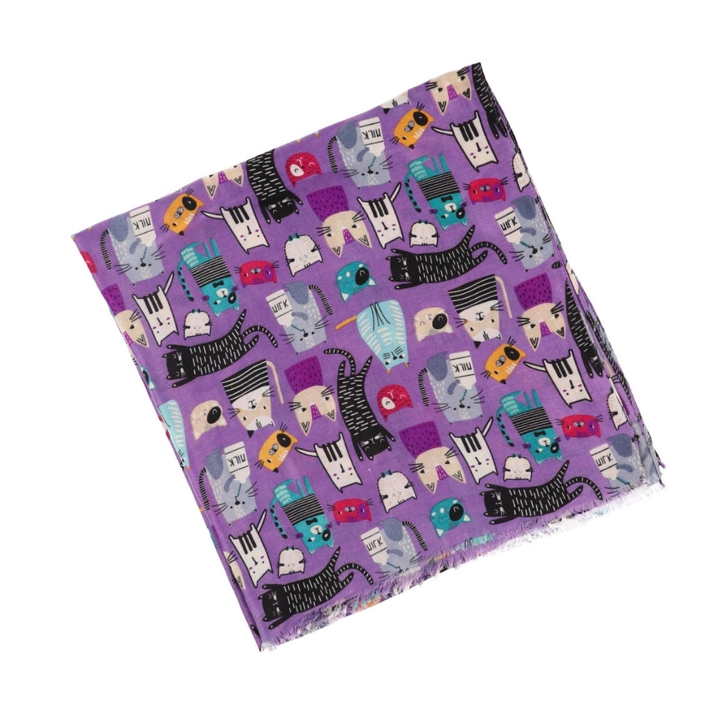 Violetti kissakuvioinen hartiahuivi – Nikko (6)