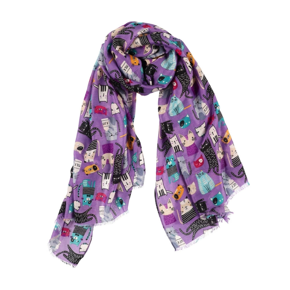 Violetti kissakuvioinen hartiahuivi – Nikko (4)