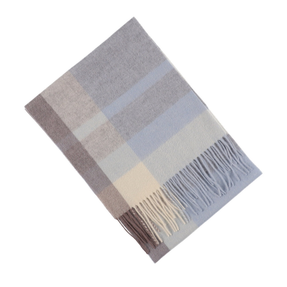 Ruudullinen villahuivi, 100 % villaa, sininen – Lontoo (6)