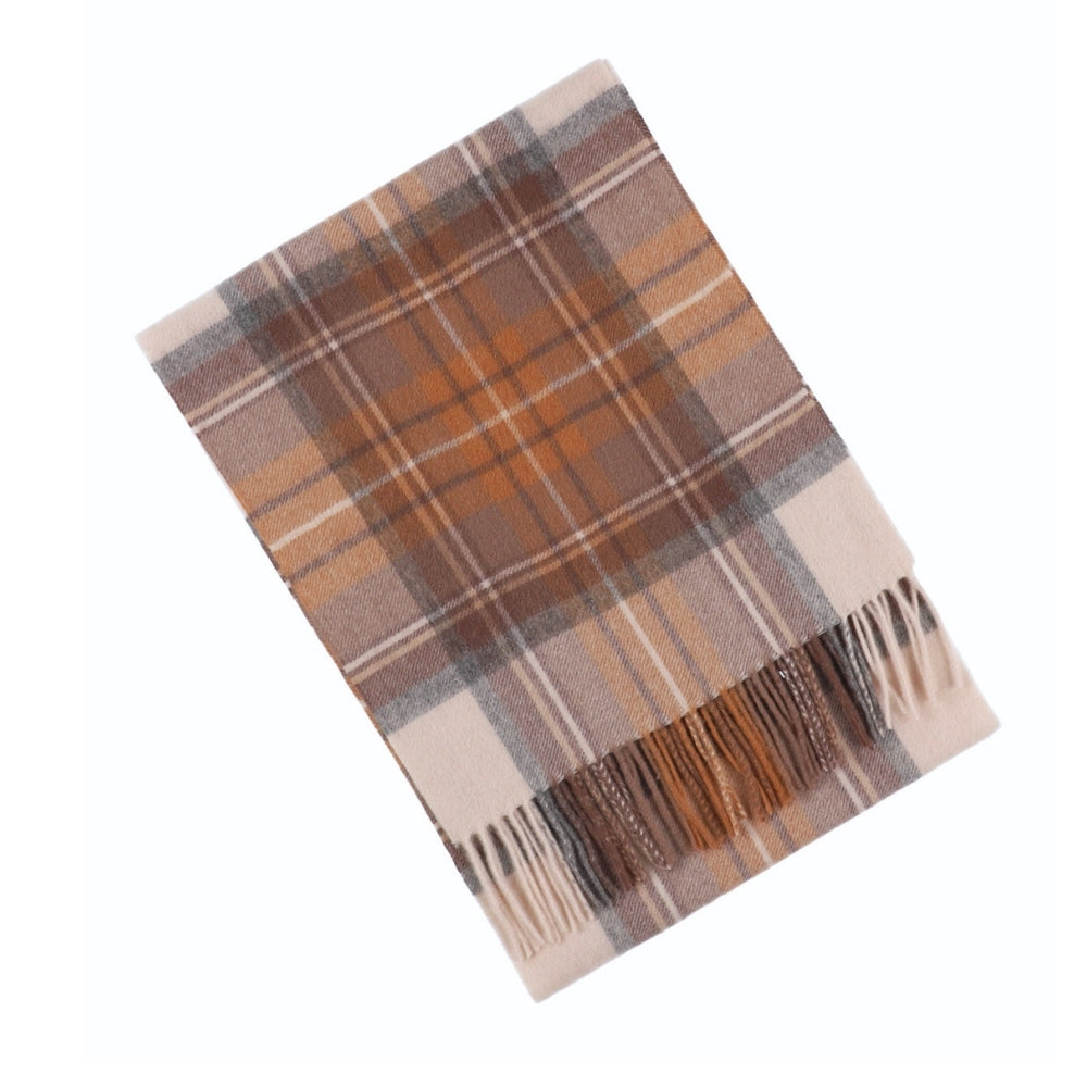 Ruudullinen villahuivi, 100 % villaa, ruskea – Lontoo (6)